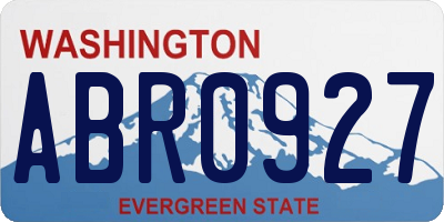 WA license plate ABR0927