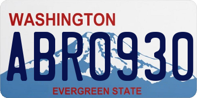 WA license plate ABR0930