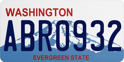 WA license plate ABR0932