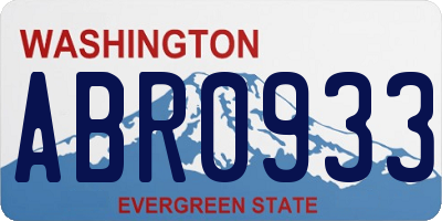 WA license plate ABR0933