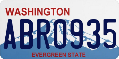 WA license plate ABR0935
