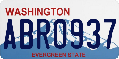 WA license plate ABR0937