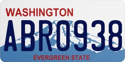 WA license plate ABR0938