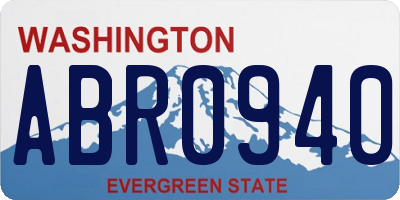 WA license plate ABR0940