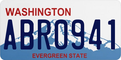 WA license plate ABR0941