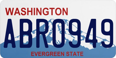 WA license plate ABR0949