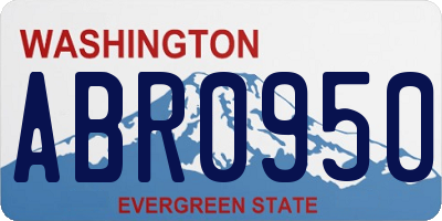 WA license plate ABR0950