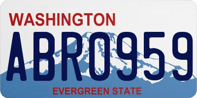 WA license plate ABR0959