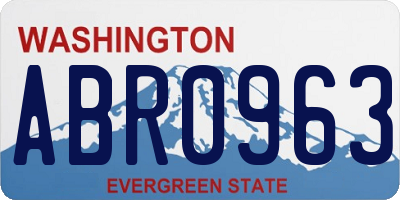 WA license plate ABR0963