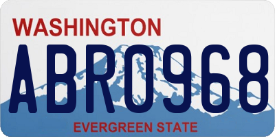 WA license plate ABR0968
