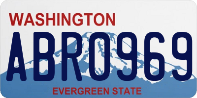 WA license plate ABR0969