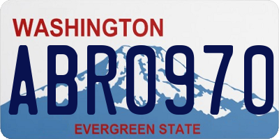 WA license plate ABR0970