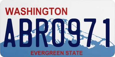 WA license plate ABR0971