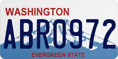 WA license plate ABR0972