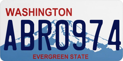 WA license plate ABR0974