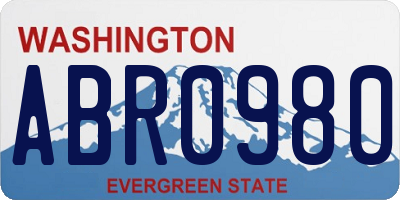 WA license plate ABR0980