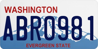 WA license plate ABR0981