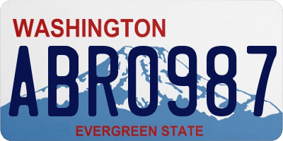 WA license plate ABR0987
