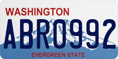 WA license plate ABR0992