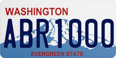 WA license plate ABR1000