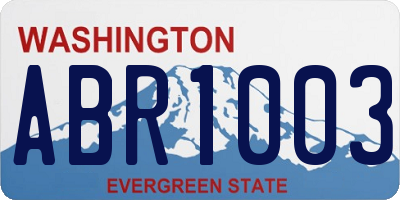 WA license plate ABR1003