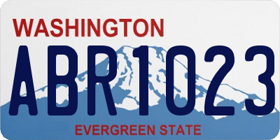 WA license plate ABR1023