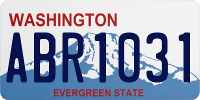 WA license plate ABR1031