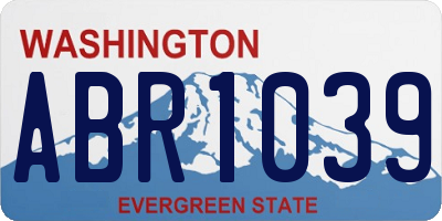 WA license plate ABR1039