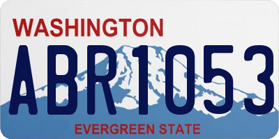 WA license plate ABR1053