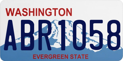 WA license plate ABR1058