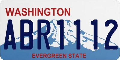 WA license plate ABR1112