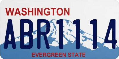 WA license plate ABR1114
