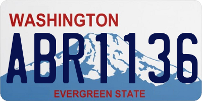 WA license plate ABR1136