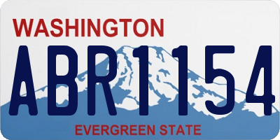 WA license plate ABR1154