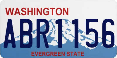 WA license plate ABR1156