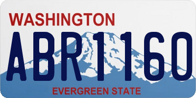 WA license plate ABR1160