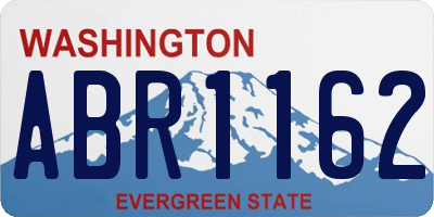 WA license plate ABR1162