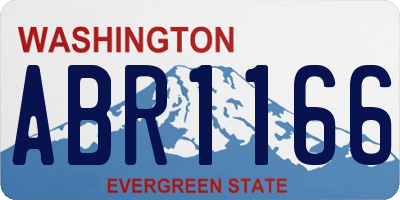 WA license plate ABR1166