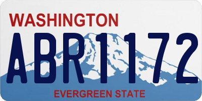 WA license plate ABR1172