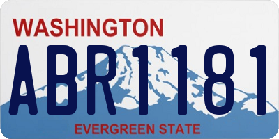 WA license plate ABR1181