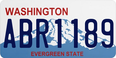 WA license plate ABR1189