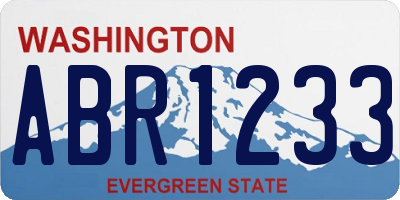 WA license plate ABR1233