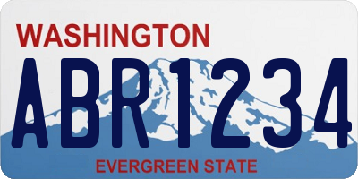 WA license plate ABR1234