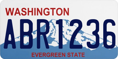 WA license plate ABR1236