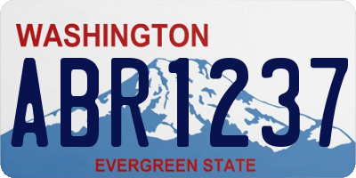 WA license plate ABR1237