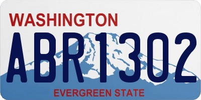 WA license plate ABR1302