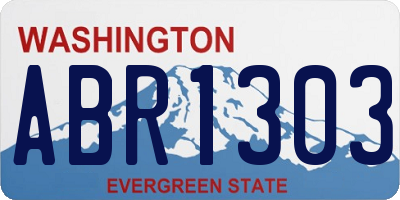 WA license plate ABR1303