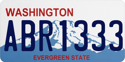 WA license plate ABR1333