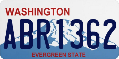 WA license plate ABR1362