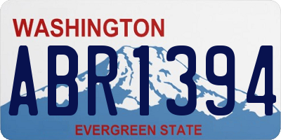 WA license plate ABR1394